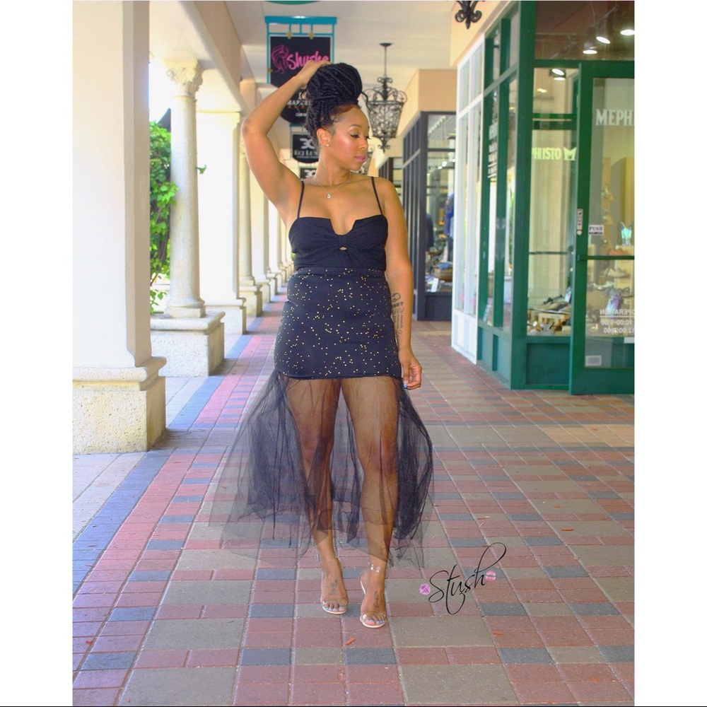 Gold Studded Mini Skirt